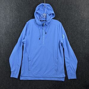 Draddy Sport Cool Hoodie Men's Medium Blue 1/4 Zip Stretch Golf Pullover